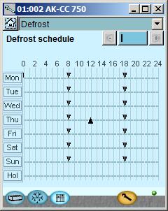 12. Setup defrost schedule In our example, the defrost schedule is set to defrost twice a day. 13.