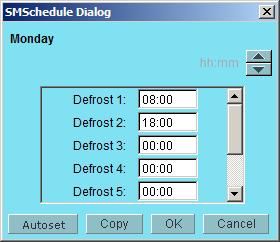 Use the copying functions if there are several days with identical defrosts.