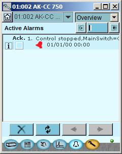 We will tidy them up so that we only have those that are relevant. 4. Remove cancelled alarm from the alarm list Press the red cross to remove cancelled alarms from the alarm list. 5.