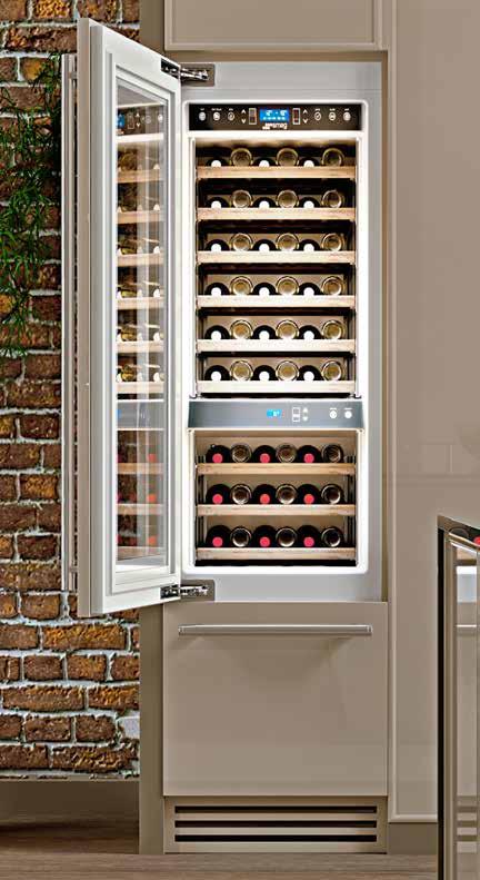 2 INDEPENDENT ZONES Two independent compartments, with adjustable temperature from 4 to 18 degrees, allows you to maintain the ideal temperature for different types of wine.