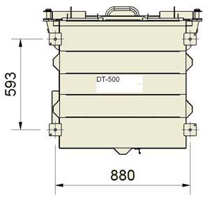 DT-500 DT-1500 Figure 2. Dimension sketch DT-500 / DT-1500, bottom view of mounting brackets WARNING!