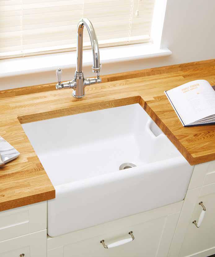 14 Tuscan sink and tap collection Belfast Ceramic sink Perfectly at home in a traditional kitchen, the individually handcrafted