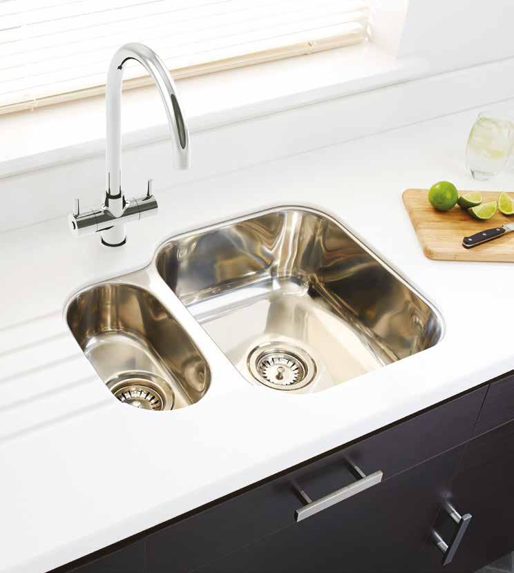 8 Tuscan sink and tap collection Florence Stainless steel undermount Florence undermount sinks offer contemporary styling with easy to clean radiused corners and a polished finish.