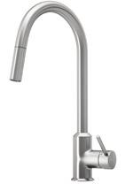 High spout which is practical when washing up big pots and pans.  Swivel spout 120. H44cm. WELS 6 star rating, 3.5L/min. 7.