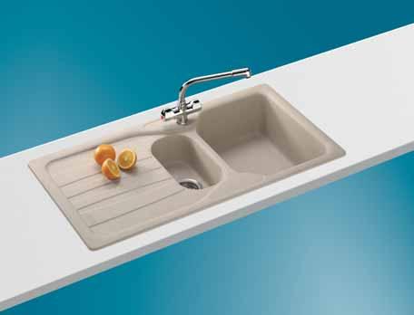 Professional COG 611 Fragranite A compact reversible* sink with distinctive Italian styling. Supplied with Basket Strainer Waste (can also take a Waste Disposal Unit).