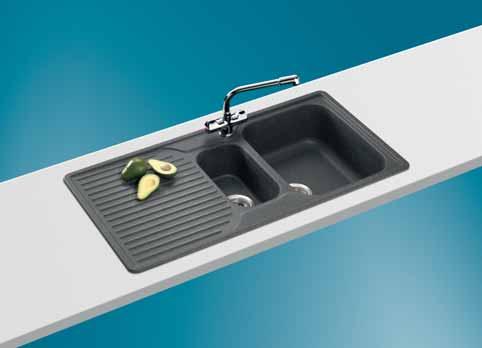 COG 621 Fragranite This sink offers the luxury of two bowls where space permits. In reversible* format with both bowls supplied with Basket Strainer Wastes (can also take a Waste Disposal Unit).