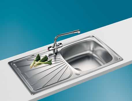 Professional EUN 611 96 Stainless Steel A generously sized traditional reversible* sink with drainer. Plug and chain supplied. EUN 611 96 Accpack not available 147.