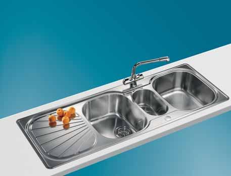 69 800 cabinet EUX 671 Stainless Steel The ultimate workcentre with two and a half bowls. Swiss double edge profile and reversible* format.