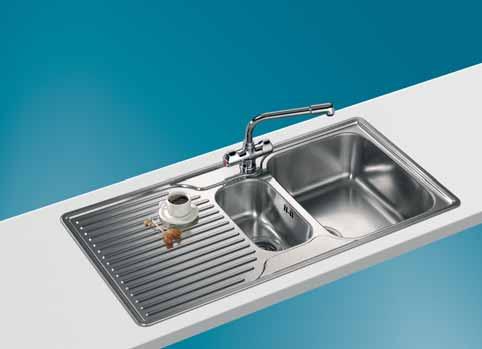 ARIANE ARX 651P Stainless Steel The natural workcentre with one and a half bowls. Swiss double edge profile and handed** format.