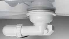 Waste fittings Foster sinks are equipped with a generously sized 3.5 waste fitting and practical strainer plug that prevents solids from flowing away with the waste water. The 3.