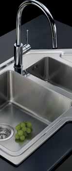 Angolare New bowls with tight-radius curves, redesigned draining board, the possibility of having both sinks on one side or with the