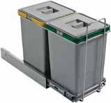 32 lt min 40 cm NEW 8143 000 Split 2 Waste bins System for waste separation two