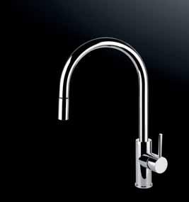 Mixer Taps 170 Camillo Single lever mixer tap with rotating barrel and extractable shower head. Geo Single lever mixer tap with rotating barrel.