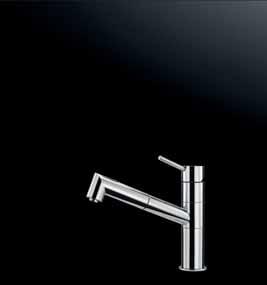 Mixer Taps 180 F2000 - Basso Single lever mixer tap with rotating barrel and extractable shower.