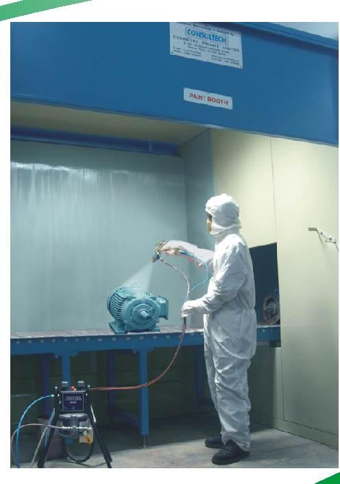 SPRAY PAINT BOOTHS & OVENS GREEN PAINT BOOTH TECHNOLOGY Most efficient way of containing oversprayed paint. Restricts paint over spray to a specified area.