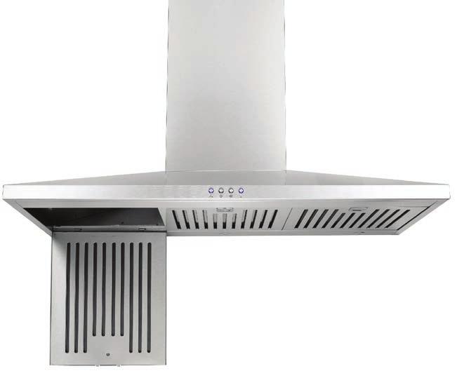 Off Board Rangehood Collection 90cm Low Profile Stainless Steel Canopy.