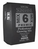 Ingredients: Canadian sphagnum peat moss coarse perlite, starter nutrient charge (with gypsum) and dolomitic limestone. 12-5215 Sunshine #4 Mix 3.8 cubic feet compressed 30 $40.