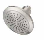 0 GPM max flow Requires shower arm and flange Available in CP, BN and ORB Full & Aerated Full & Massage SINGLE FUNCTION SHOWERHEAD Product Code: