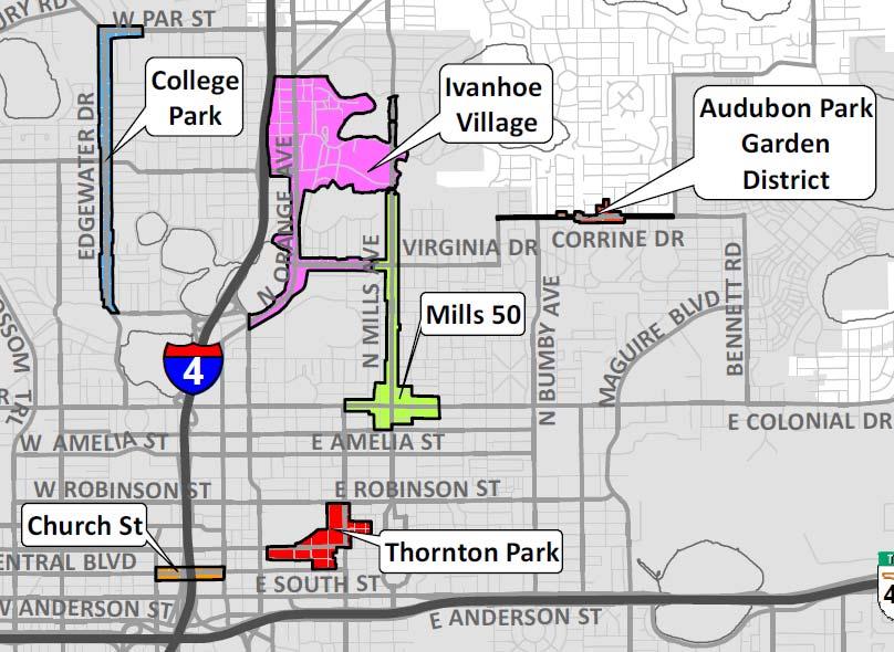 MARKET ANALYSIS Position - Epicenter of urban north Orlando: Part of the Ivanhoe Village Main Street District, and a growing extension of the North Orange Avenue commercial corridor Connects the