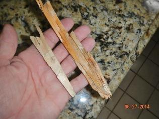 The wood frame was badly splintered at one end and you could peel large strips off however they insisted the 2x4 was new and solid. It sure doesn't look like it to me.