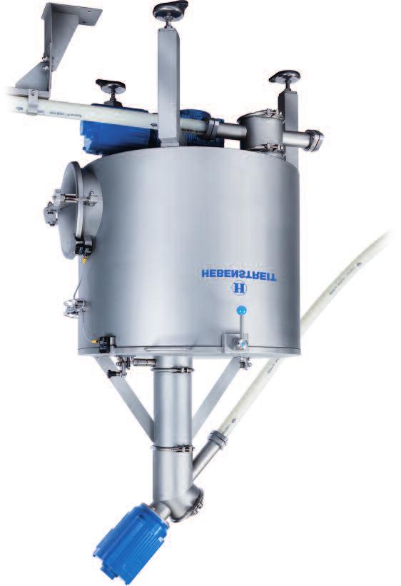 Equipment: Volumetric dosing device with recipe-dependent dosing screw, alternatively also available in gravimetric version Special screw units with turbo system Stator, two-part (transport zone and