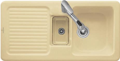 CONDOR 60 BUILT-IN SINKS The sink is reversible For surface-mounted installation Minimum width of undersink cabinet: 60 cm Registered design Compatible with all soap dispensers on page 86 Ref.