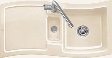NEWWAVE 60 The sink is reversible For surface-mounted installation Minimum width of undersink cabinet: 60 cm Registered design BUILT-IN SINKS Ref.