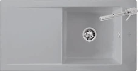 TIMELINE 60 The sink is reversible For surface-mounted installation Minimum width of undersink cabinet: 60 cm Compatible with all soap dispensers on page 86 BUILT-IN SINKS Ref.