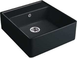 SINGLE-BOWL SINK Assembly on a vanity unit or wall-mounted Minimum width of undersink cabinet: 60 cm Compatible with the soap dispenser 9236 20 on page 86 Ref.