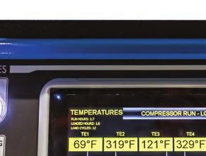 HMI display indicates real time operating conditions, pressures
