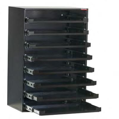 Each drawer is equipped with heavy duty ball bearing drawer slides.