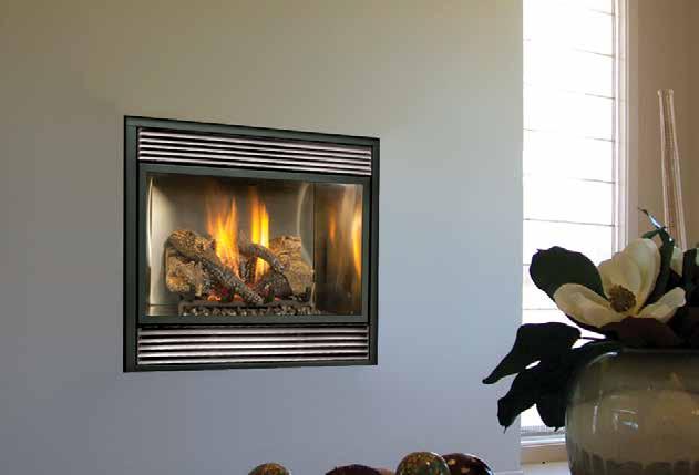 Notice the detail and beauty in the logset, the warm glowing fire and the decorative faces available for the Bostonian SS fireplace.