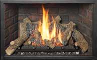 This high output fireplace uses film cooling technology allowing for close