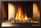 The fireplace also features an adjustable 260 CFM convection fan to enhance air movement and