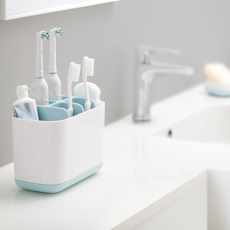 EasyStore Toothbrush Caddy 9 x 9 x 13 cm (3½ x 3½ x 5 inches) (70500) Blue (70509)
