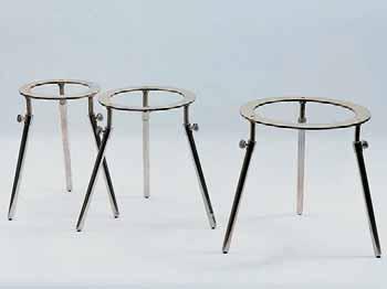Side 1000825 50 mm. 1000826 60 mm. 1000827 75 mm. TRIPOD STAND TRISOP Made of galvanised steel. Part No. Side Total height 1000524 130 mm.