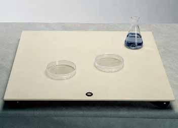 Applications: Protects bench top surfaces against aggressive chemicals, burns and scratches. Suitable for working with: Acids, alkali bases, solvents or dyes. Preparation of horizontal agar gels.