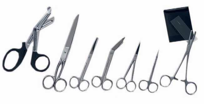 1 2 3 4 5 6 7 LABORATORY SCISSORS Made of AISI 410 stainless steel. 1 Scissors universal Multi purpose with a serrated/notched blade. Suitable for cutting hard plastic, cardboard and soft wire etc.