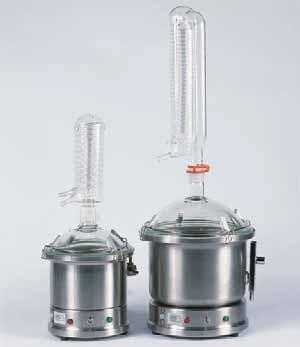 Water distiller Aquasel DISTILLATION CAPACITY: 4 AND 6 LITRES/HOUR. Made from stainless steel and glass, easy disassembly for cleaning and storage.