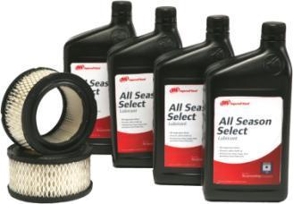 Start-Up Kits & Warranty Includes enough oil for first year of use Includes (2) replacement air filters for first year of use Synthetic oil
