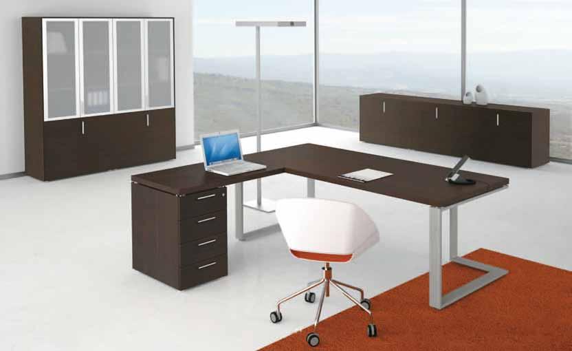 architectural Executive workstation with zig-zag leg structure and an extention