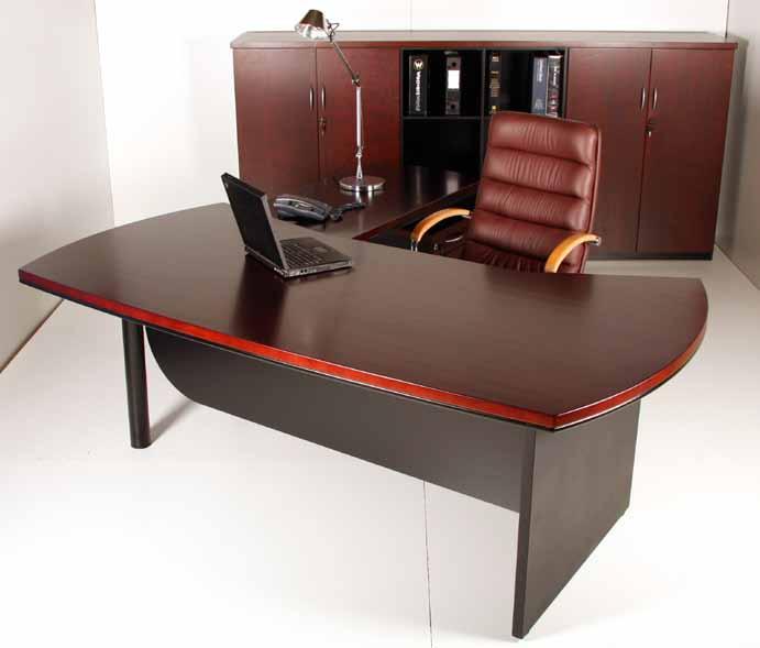 integrated pedestal. It makes a highly functional and stylish private office desk suite.