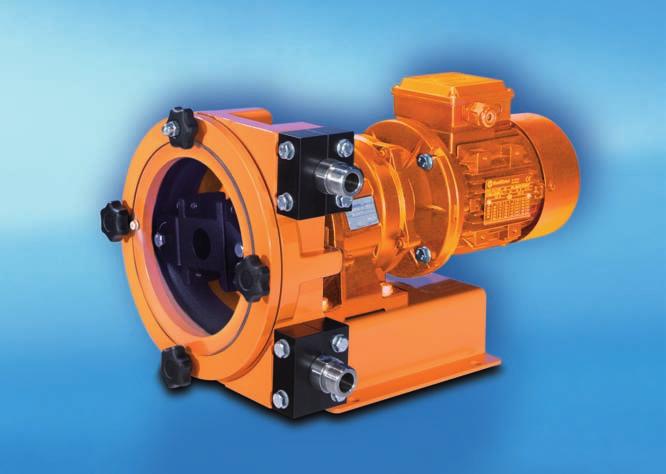 Hose Pumps of the DULCO flex DFBa Series For Low and Medium Capacities The hose pump DULCO flex DFBa is designed for small and medium flow rates up to 375 l/h at 8 bar.