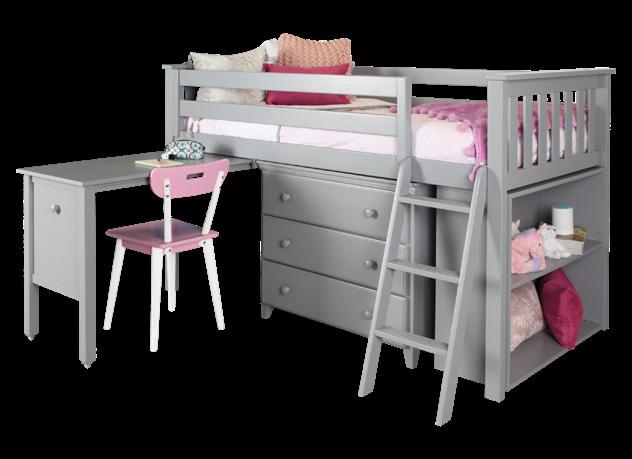 4 for details Bunks can be separated into 2 freestanding beds. Reversible ladders add versatility!