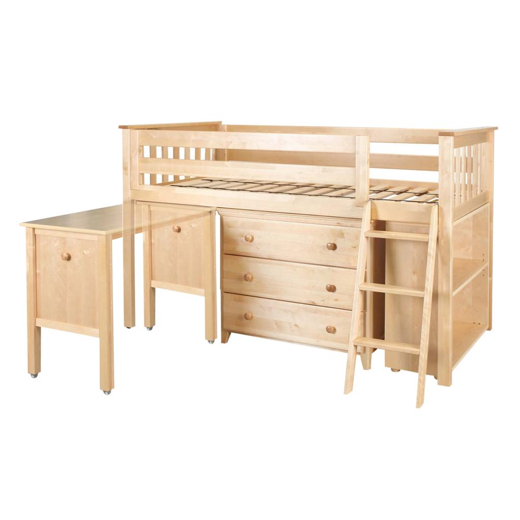 3-Drawer Dresser, Bookcase & Pull-Out Desk L: