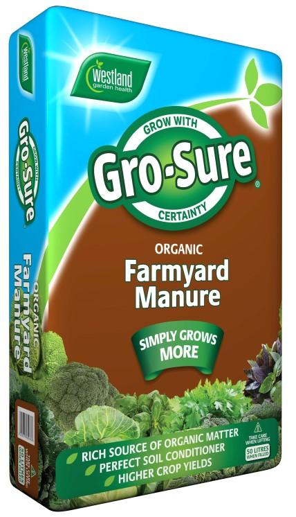 !* Gro-sure Organic Farmyard Manure Enriches tired soils and builds fertility A rich source of organic