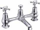 BURLINGTON BASIN TAPS Burlington Basin Taps ONE TAP HOLE Bidet ONE TAP HOLE Basin mixer with high central indice with click-clack waste CL6 Basin mixer with high central indice with pop-up waste CL4