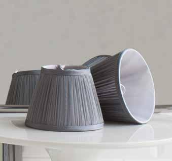 Choose your base style in beautiful chrome and compliment with a fabric shade or a glass cup.