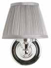 Burlington round light with chrome base and fine pleated shade in white D: 18, W: 15, H: 23 BL12 Burlington round light with chrome