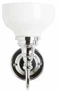 LIGHTING Ornate Lights Burlington ornate light with chrome base and cup frosted glass shade D: 23, W: 17, H: 28 BL21 Burlington ornate light